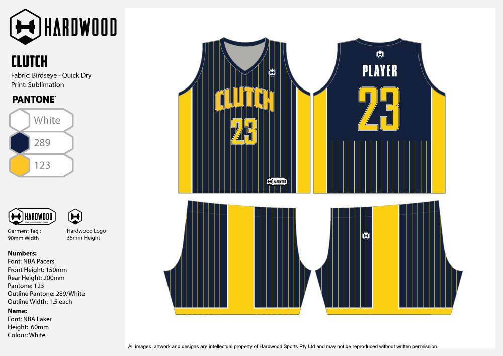 Clutch Basketball Jersey Only - Blue & Yellow