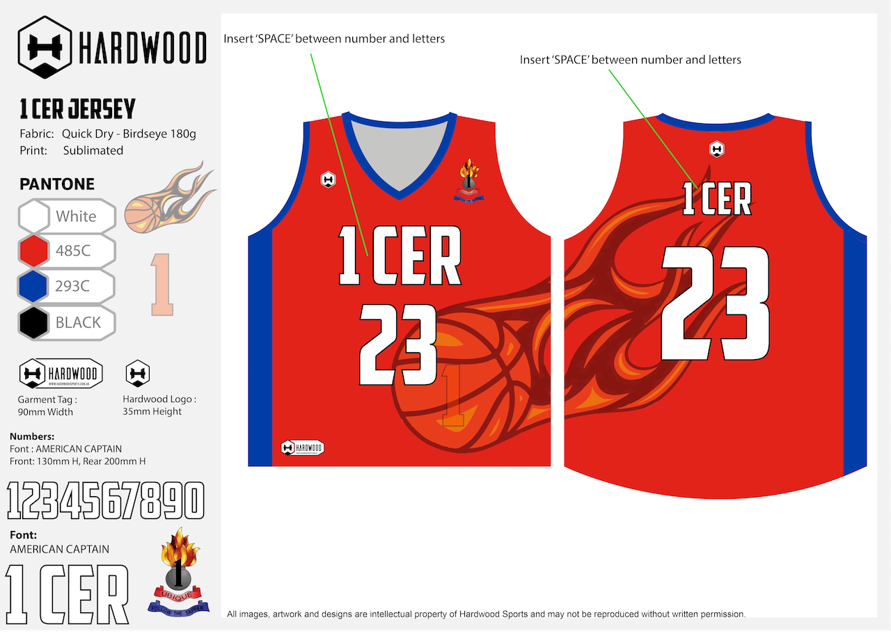 1 CER Army Basketball Jersey