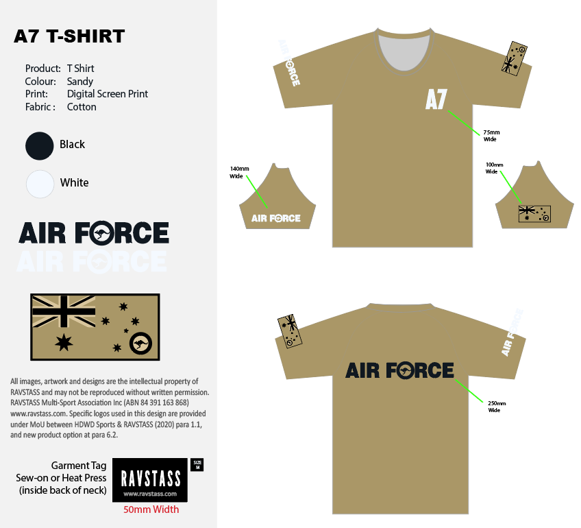 A7 Air Force Sandy Shirt (Cotton T)