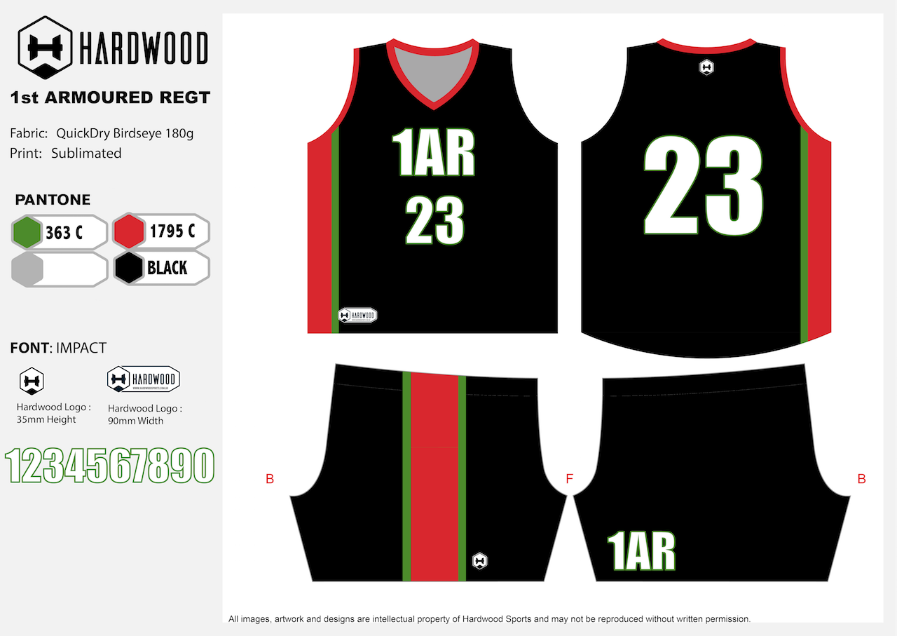 1AR Army Basketball Uniform Set
