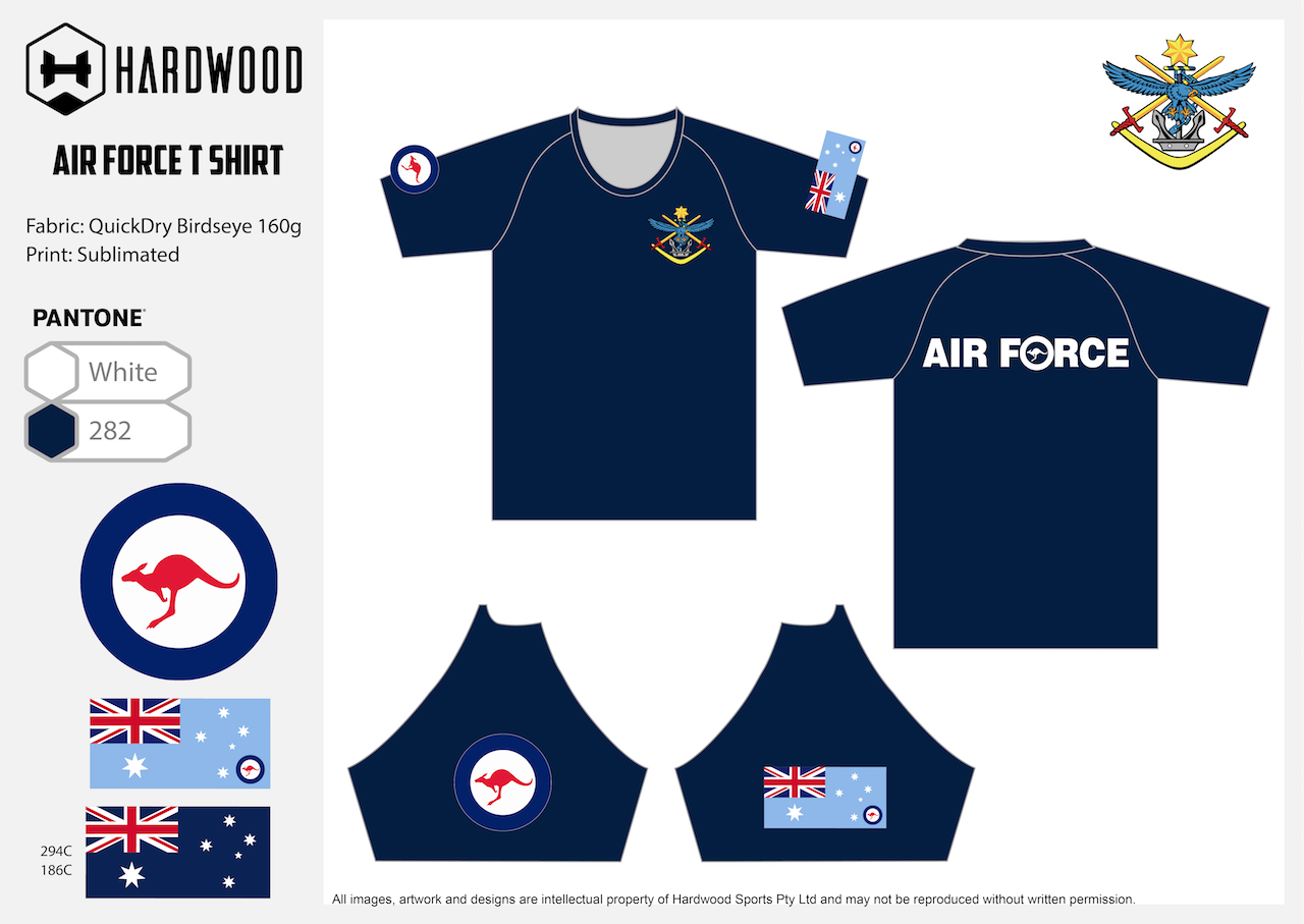 Air Force PT Shirt Blue (Birdseye Mesh)
