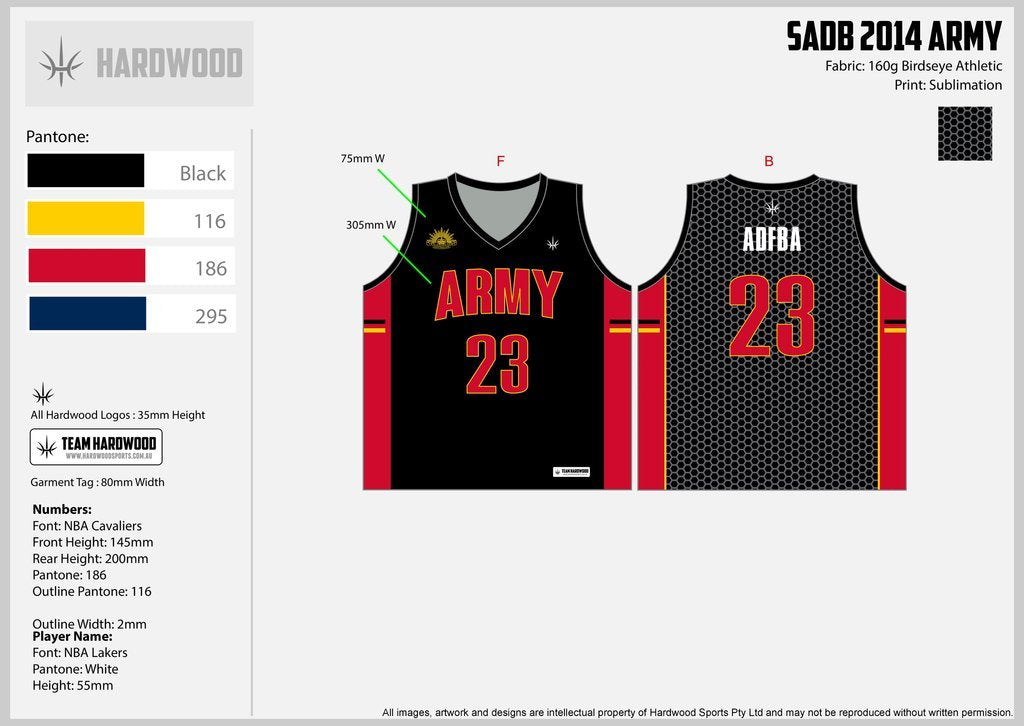 SADB Army Black (Alternate) Jersey Only