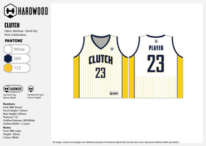 Clutch Basketball Jersey Only - White & Yellow