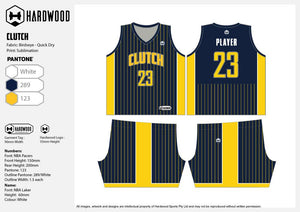 Clutch Basketball Uniform Set - Blue & Yellow