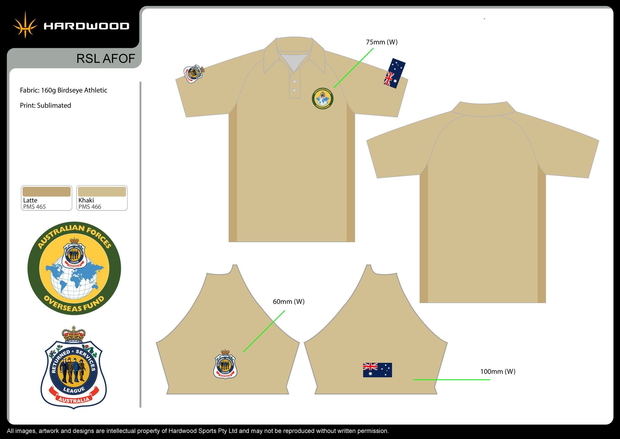 RSL AFOF Khaki Polo Shirt