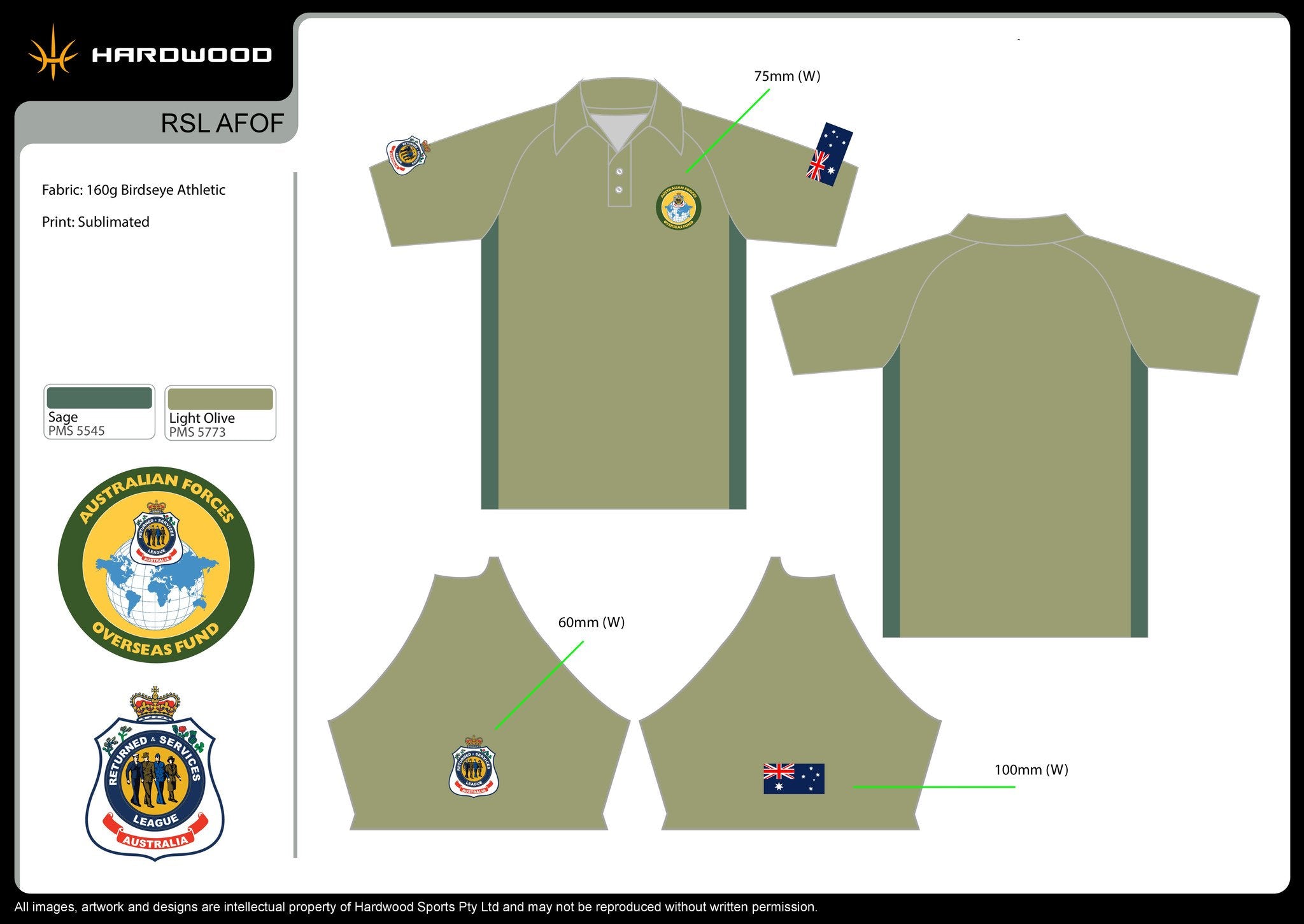 RSL AFOF Olive Polo Shirt