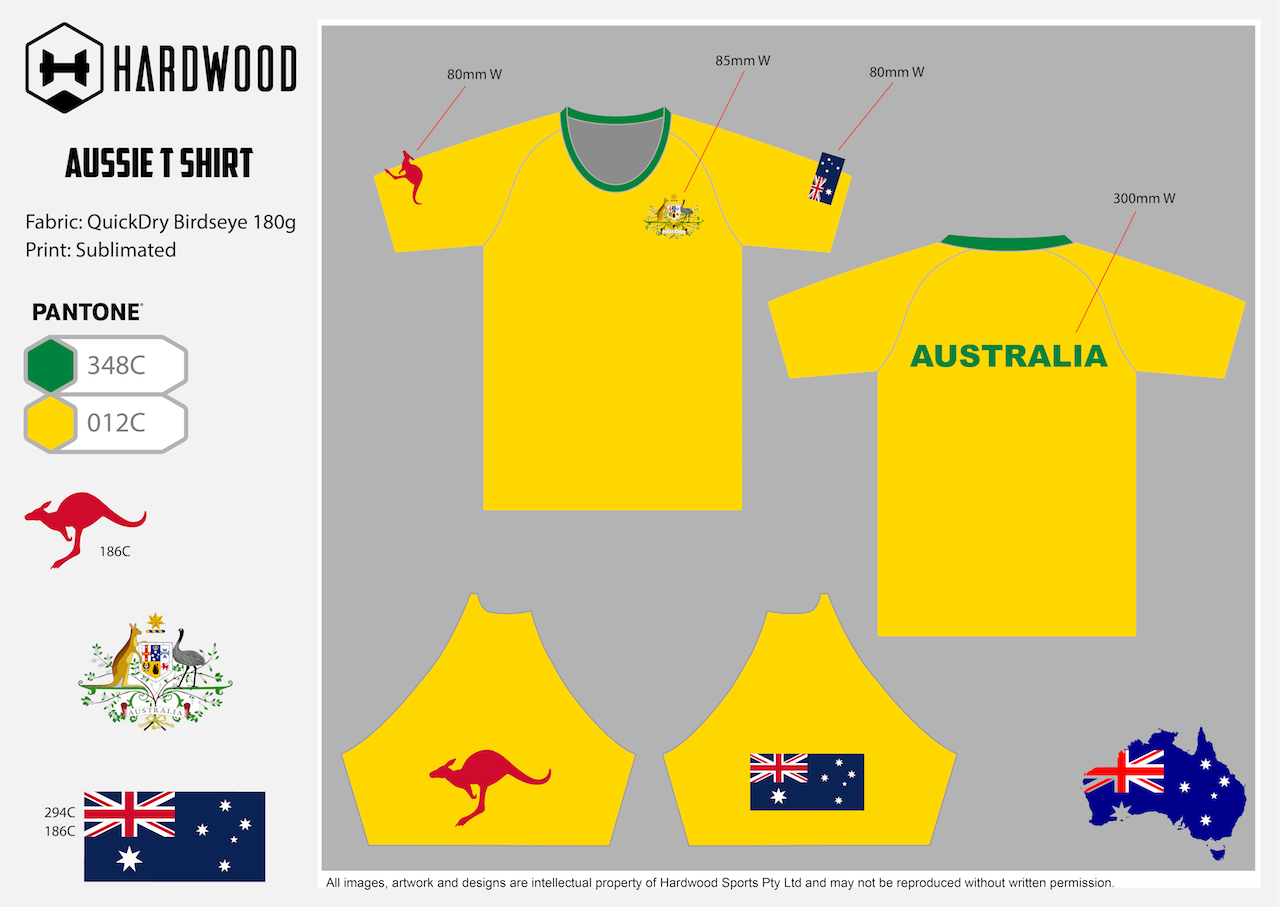 HDWD Australia T Shirt (Yellow)