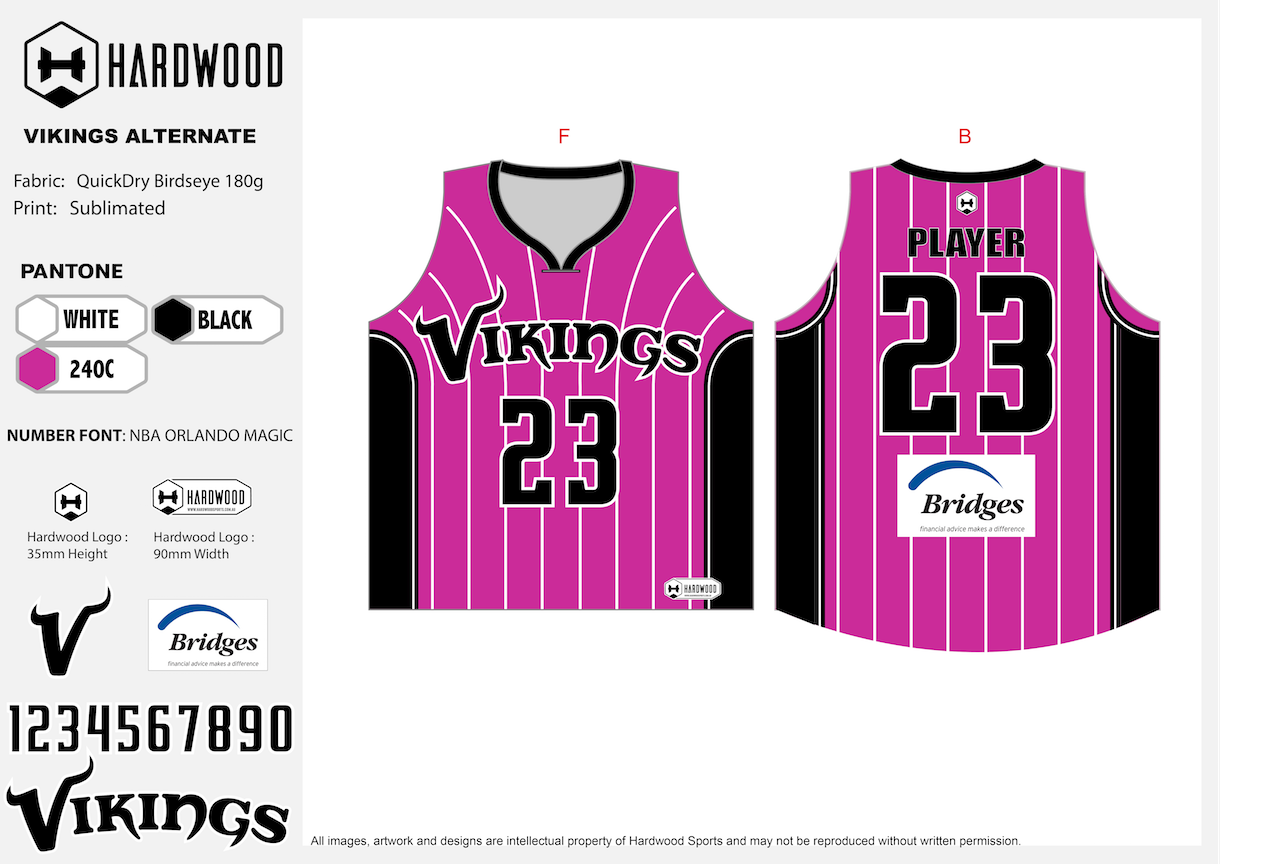 Vikings Alternate Basketball Jersey Only