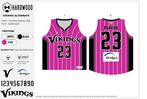 Vikings Alternate Basketball Jersey Only
