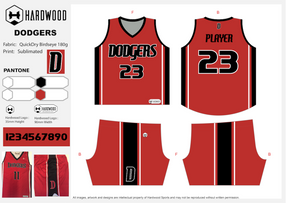 Weston Creek Dodgers Basketball Uniform Set