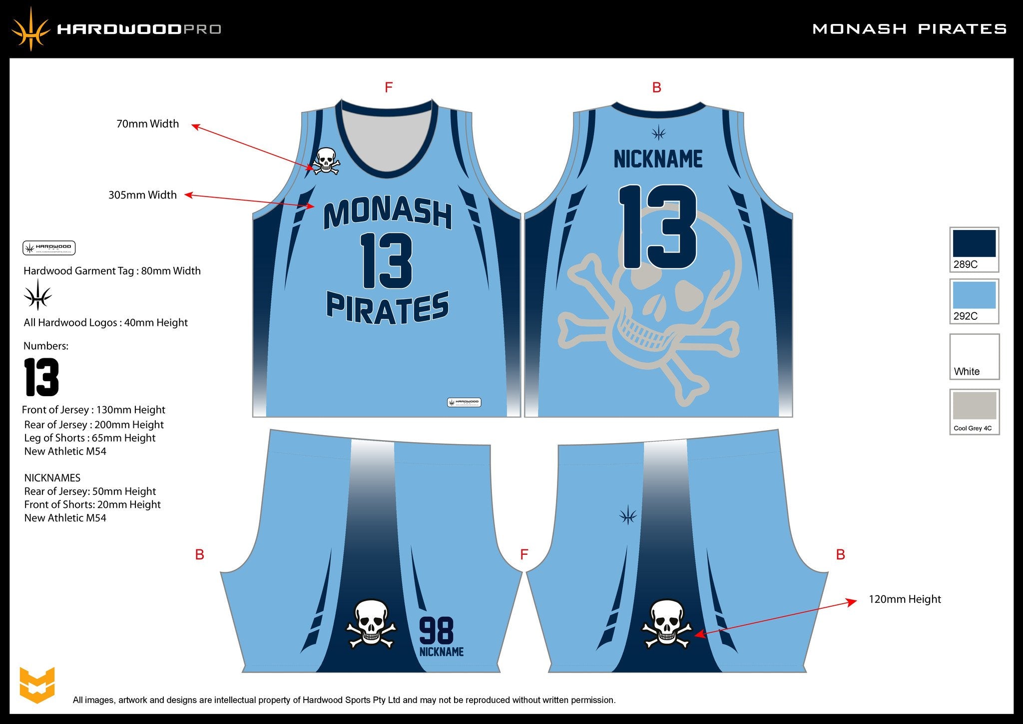 Monash Pirates Basketball Uniform Set
