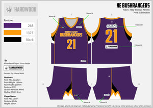 NE Bushrangers Basketball Uniform Set