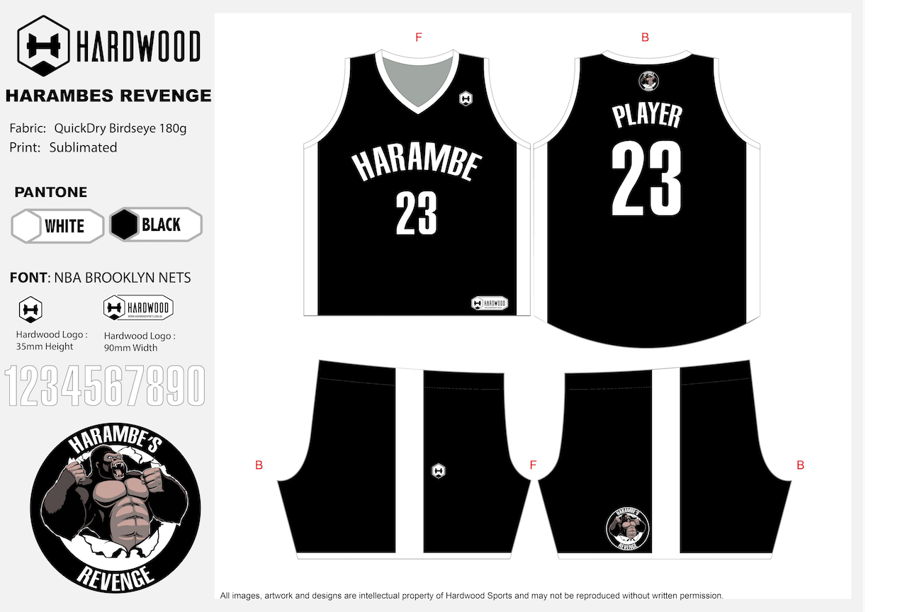 Harambe's Revenge Basketball Uniform Set