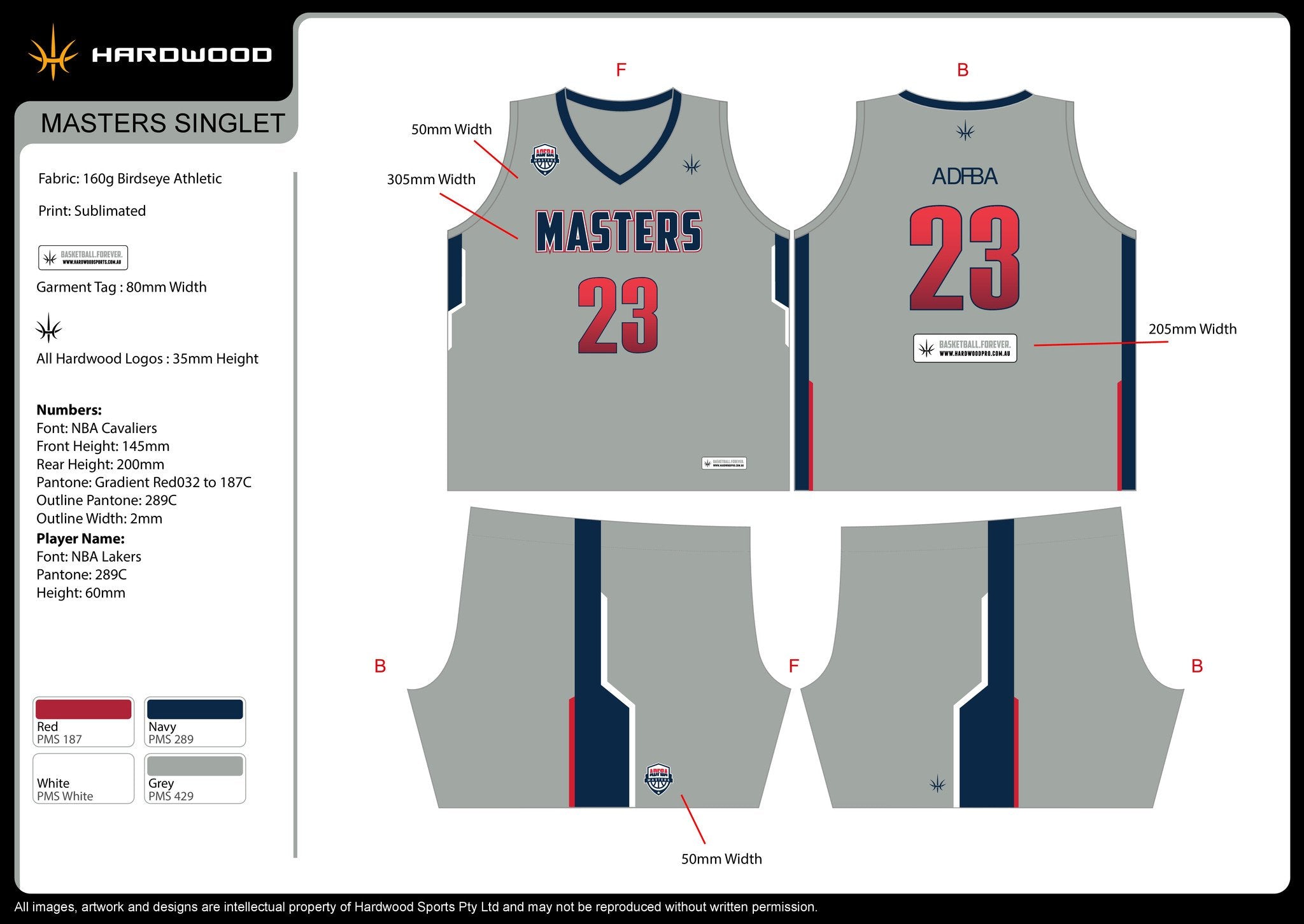 ADF Masters Basketball Uniform Set