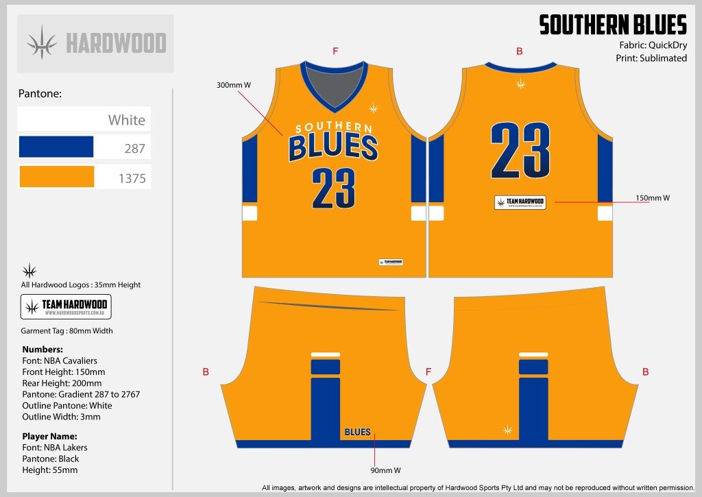 Southern Blues Basketball Uniform Set